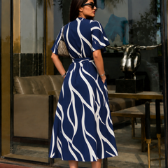American Print Rayon Midi Dress for Women