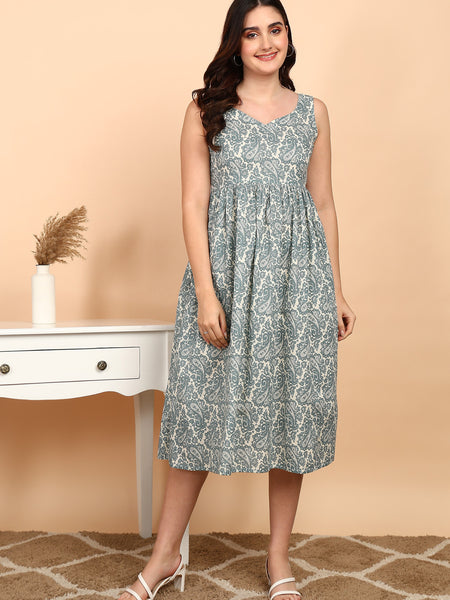 Fresh Green Cotton Sleeveless Kurta Full View