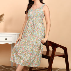 Soft Cream Cotton Sleeveless Kurta Image