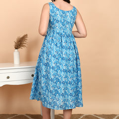 Soft Sky-Blue Cotton Sleeveless Kurta Back