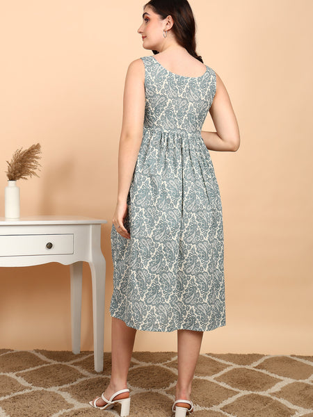 Fresh Green Cotton Sleeveless Kurta Back