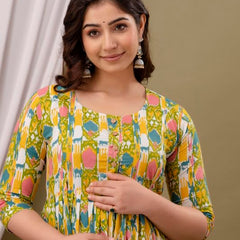 Patron - JAIPURFAME Maternity Feeding Kurti with Zipper | Cotton Floral Printed Pregnancy & Nursing Dress | Comfortable & Stylish Maternity Wear for Women | Breastfeeding Kurta with Zipper | Soft & Elegant