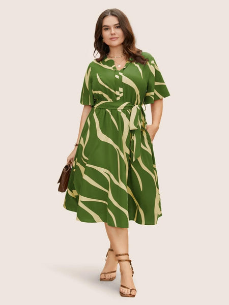 Mehendi - One Piece Dress for Women, New American Print Rayon Midi Dress, Stylish, Modern Party Outfit, Perfect for Casual and Formal Occasions