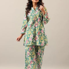 Standard Light Green - JJAIPURFAME Women's Trendy Printed Cotton Blend Straight Light Green Color Kurta and Palazzo Set