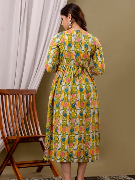 Patron - JAIPURFAME Maternity Feeding Kurti with Zipper | Cotton Floral Printed Pregnancy & Nursing Dress | Comfortable & Stylish Maternity Wear for Women | Breastfeeding Kurta with Zipper | Soft & Elegant