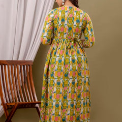 Patron - Maternity Feeding Kurti with Zipper | Cotton Floral Printed Pregnancy & Nursing Dress | Comfortable & Stylish Maternity Wear for Women | Breastfeeding Kurta with Zipper | Soft & Elegant