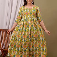 Patron - Maternity Feeding Kurti with Zipper | Cotton Floral Printed Pregnancy & Nursing Dress | Comfortable Maternity Wear for Women | Breastfeeding Kurta Set with Zip | Stylish & Soft