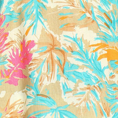 Cream - Women's Floral Printed Cotton Top - Stylish Long Top with Mandarin Collar, Perfect for Jeans, Ideal for Casual & Ethnic Wear