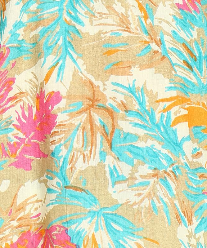 Cream - Women's Floral Printed Cotton Top - Stylish Long Top with Mandarin Collar, Perfect for Jeans, Ideal for Casual & Ethnic Wear