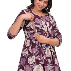 PURPLE - JAIPURFAME Women’s Floral Printed Cotton Co-Set – Comfortable & Stylish Two-Piece Outfit in Perfect for Casual Wear, Vacation, or Everyday Style