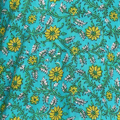 Green - Women's Floral Printed Cotton Top - Stylish Long Top with Mandarin Collar, Perfect for Jeans, Ideal for Casual & Ethnic Wear