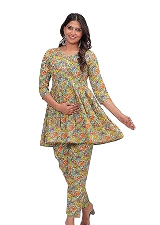 Women’s Floral Printed Cotton Co-Set – Comfortable & Stylish Two-Piece Outfit in Perfect for Casual Wear, Vacation, or Everyday Style (IN, Alpha, 2XL, Regular, Multicolor)