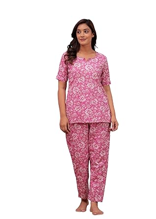 Women’s Cotton Floral Co-Ord Set - Comfortable & Stylish Casual Top and Pants, Breathable and Comfortable Fabric, Perfect for Summer & Everyday Wear