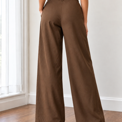 Wide Leg High-Rise Linen Palazzo Pants