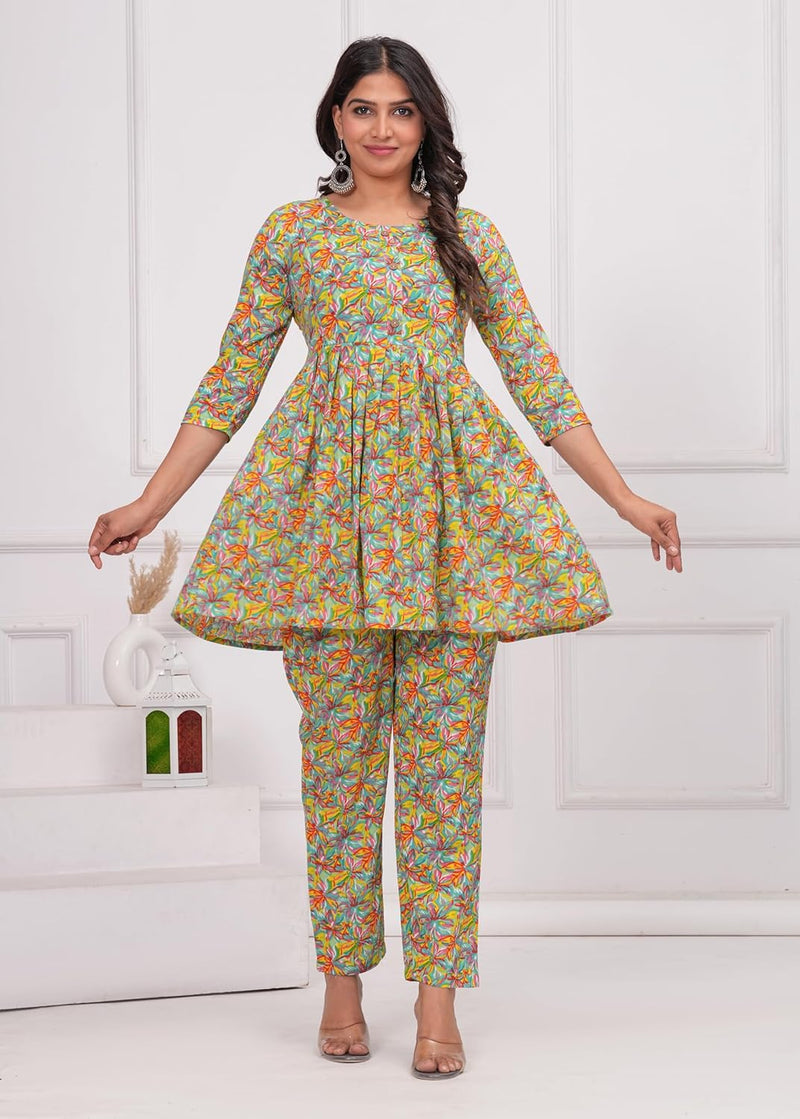 Multicolour - JAIPURFAME Women’s Floral Printed Cotton Co-Set – Comfortable & Stylish Two-Piece Outfit in Perfect for Casual Wear, Vacation, or Everyday Style