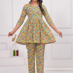 Multicolour - JAIPURFAME Women’s Floral Printed Cotton Co-Set – Comfortable & Stylish Two-Piece Outfit in Perfect for Casual Wear, Vacation, or Everyday Style