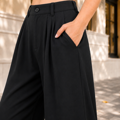 Women’s  High-Waisted Wide Leg Linen Pants with Pockets