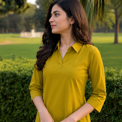 Solid Cotton Kurta Pant Set
