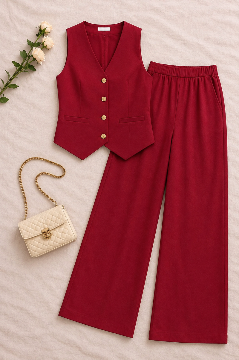 Cotton Flex Sleeveless Co-Ord Set