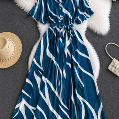 American Print Rayon Midi Dress for Women