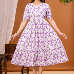 Maternity Feeding Kurti with Zipper | Cotton Floral Printed Pregnancy & Nursing Dress | Comfortable & Stylish Maternity Wear for Women | Breastfeeding Kurta with Zipper | Soft & Elegant