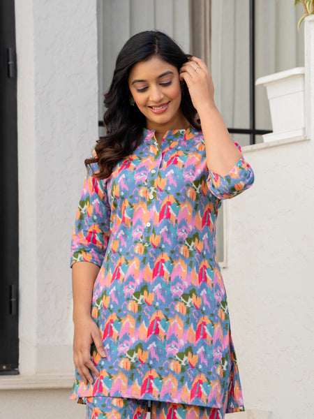 Classic Grey Cotton Co-Ord Set Close View