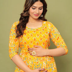 Sunshine Yellow Floral Maternity & Nursing Dress