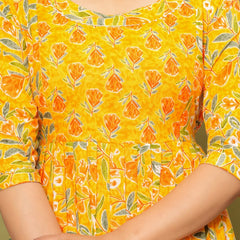 Sunshine Yellow Floral Maternity & Nursing Dress