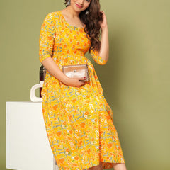 Sunshine Yellow Floral Maternity & Nursing Dress