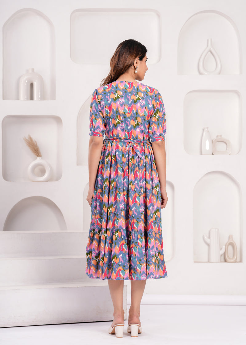 Maternity Feeding Kurti with Zipper | Cotton Floral Printed Pregnancy & Nursing Dress | Comfortable & Stylish Maternity Wear for Women | Breastfeeding Kurta with Zipper | Soft & Elegant