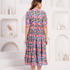 Maternity Feeding Kurti with Zipper | Cotton Floral Printed Pregnancy & Nursing Dress | Comfortable & Stylish Maternity Wear for Women | Breastfeeding Kurta with Zipper | Soft & Elegant