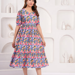 Maternity Feeding Kurti with Zipper | Cotton Floral Printed Pregnancy & Nursing Dress | Comfortable & Stylish Maternity Wear for Women | Breastfeeding Kurta with Zipper | Soft & Elegant