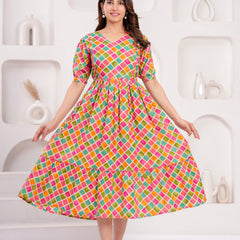 Maternity Feeding Kurti with Zipper | Cotton Floral Printed Pregnancy & Nursing Dress | Comfortable & Stylish Maternity Wear for Women | Breastfeeding Kurta with Zipper | Soft & Elegant