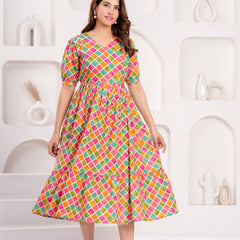 Maternity Feeding Kurti with Zipper | Cotton Floral Printed Pregnancy & Nursing Dress | Comfortable & Stylish Maternity Wear for Women | Breastfeeding Kurta with Zipper | Soft & Elegant