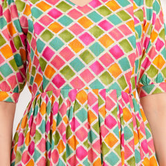 Maternity Feeding Kurti with Zipper | Cotton Floral Printed Pregnancy & Nursing Dress | Comfortable & Stylish Maternity Wear for Women | Breastfeeding Kurta with Zipper | Soft & Elegant