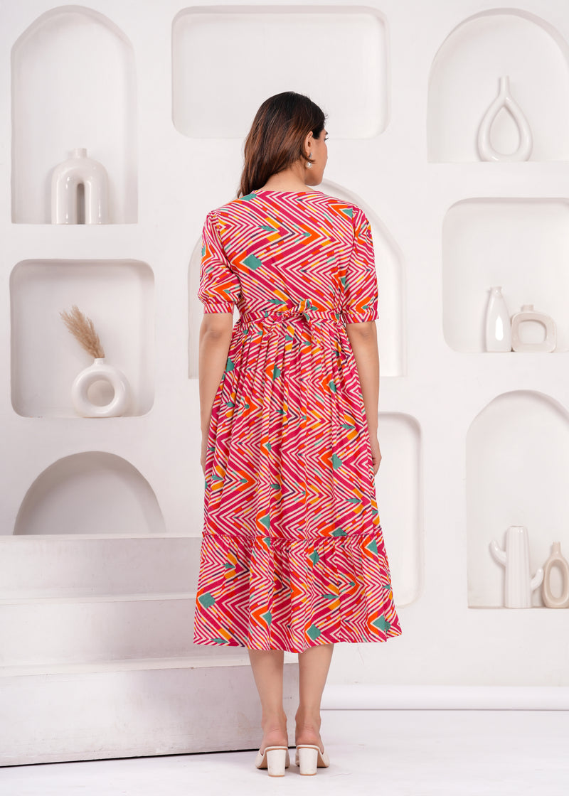 Maternity Feeding Kurti with Zipper | Cotton Floral Printed Pregnancy & Nursing Dress | Comfortable & Stylish Maternity Wear for Women | Breastfeeding Kurta with Zipper | Soft & Elegant