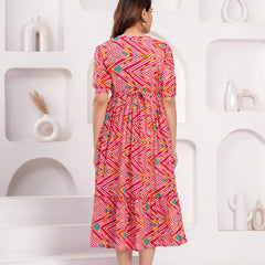 Maternity Feeding Kurti with Zipper | Cotton Floral Printed Pregnancy & Nursing Dress | Comfortable & Stylish Maternity Wear for Women | Breastfeeding Kurta with Zipper | Soft & Elegant