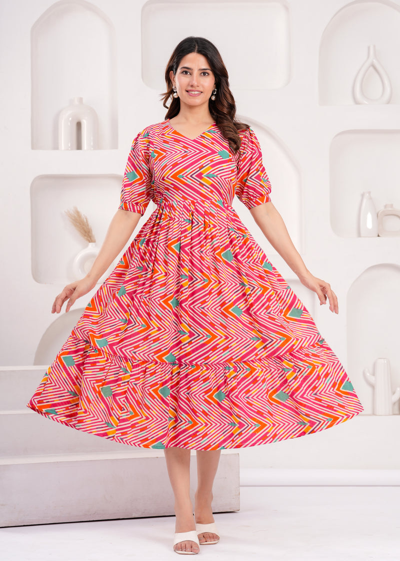 Maternity Feeding Kurti with Zipper | Cotton Floral Printed Pregnancy & Nursing Dress | Comfortable & Stylish Maternity Wear for Women | Breastfeeding Kurta with Zipper | Soft & Elegant