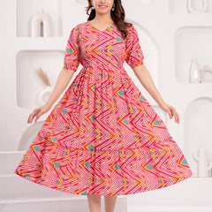 Maternity Feeding Kurti with Zipper | Cotton Floral Printed Pregnancy & Nursing Dress | Comfortable & Stylish Maternity Wear for Women | Breastfeeding Kurta with Zipper | Soft & Elegant