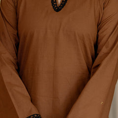 Dark Brown Cotton Farshi Set