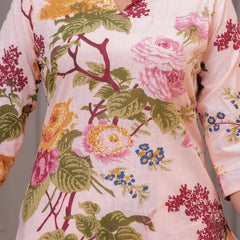 Elegant Floral Co-Ord Set in Soft Blush