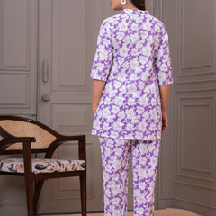 Lavender Floral Cotton Co-Ord Set