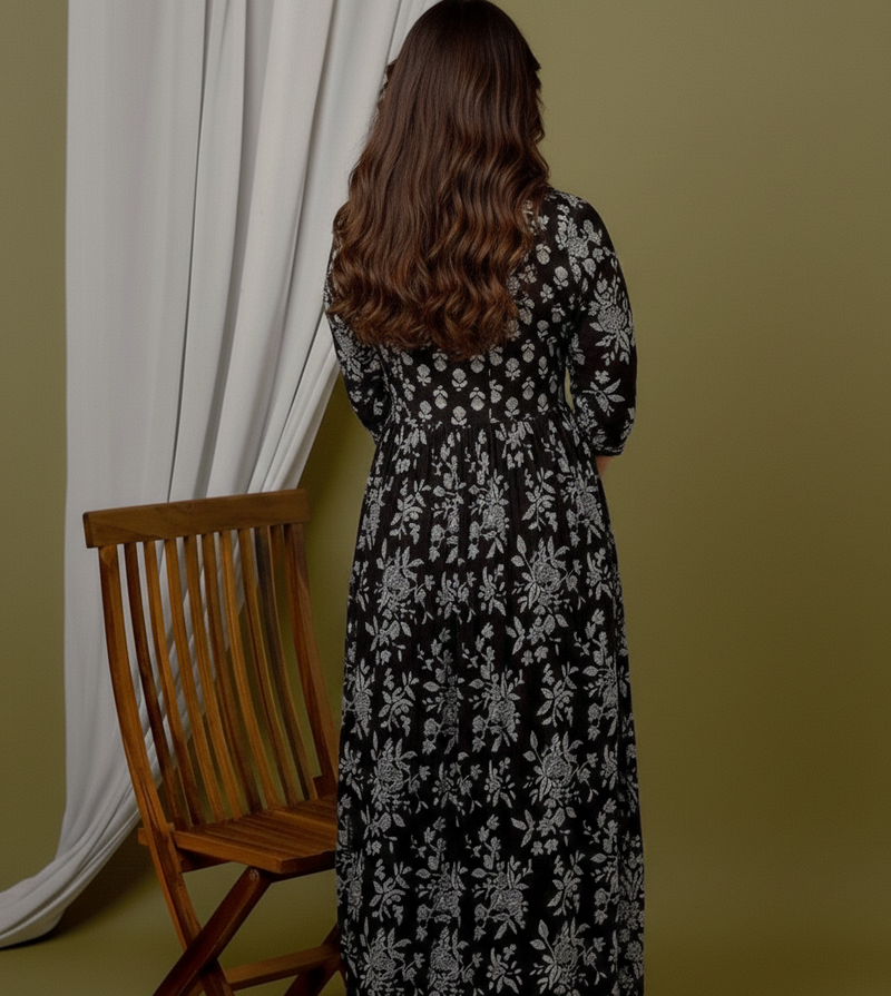 Printed maternity gown for women