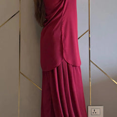 Maroon Royal Ivy Balloon Sleeve Co-ord Set