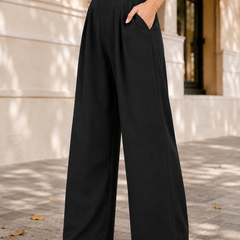 Women’s  High-Waisted Wide Leg Linen Pants with Pockets